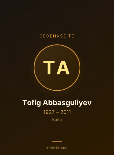 Gedenkportrait von Tofig Abbasguliyev