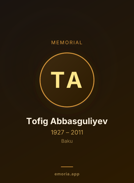 Memorial portrait of Tofig Abbasguliyev