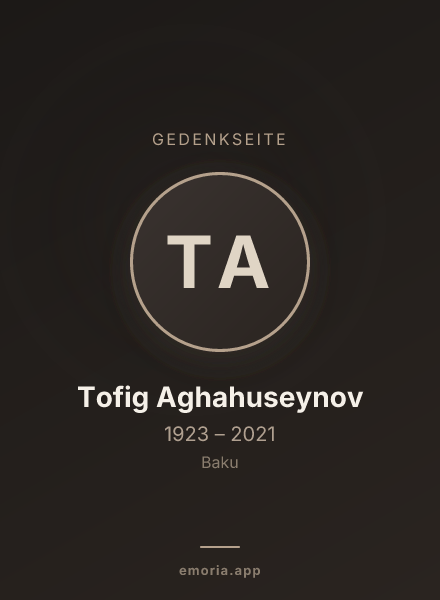 Gedenkportrait von Tofig Aghahuseynov