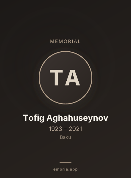 Memorial portrait of Tofig Aghahuseynov