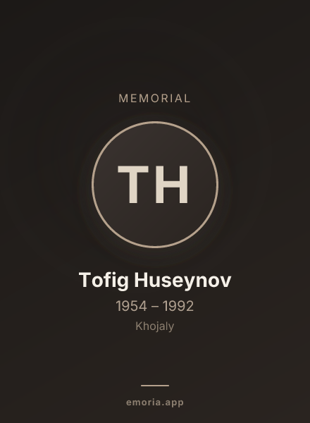 Memorial portrait of Tofig Huseynov