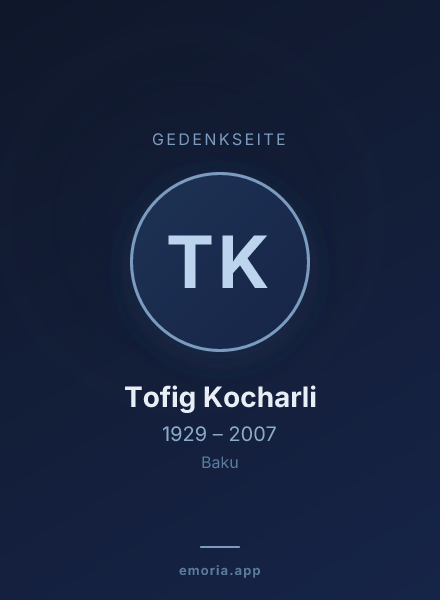 Gedenkportrait von Tofig Kocharli