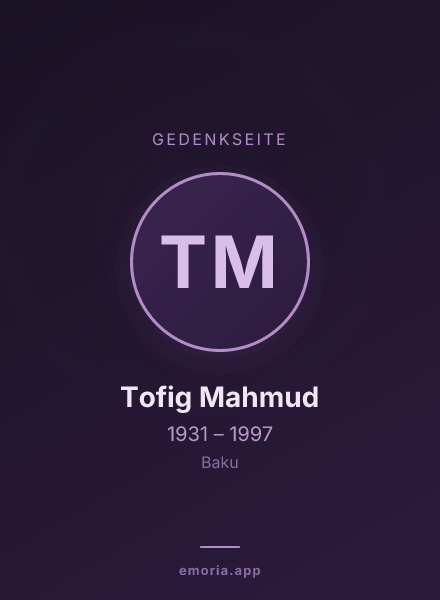 Gedenkportrait von Tofig Mahmud