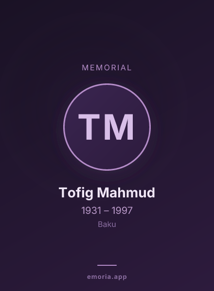 Memorial portrait of Tofig Mahmud