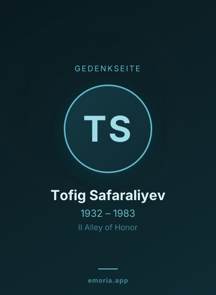 Gedenkportrait von Tofig Safaraliyev