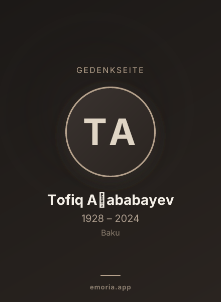 Gedenkportrait von Tofiq Ağababayev