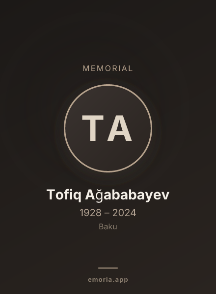 Memorial portrait of Tofiq Ağababayev