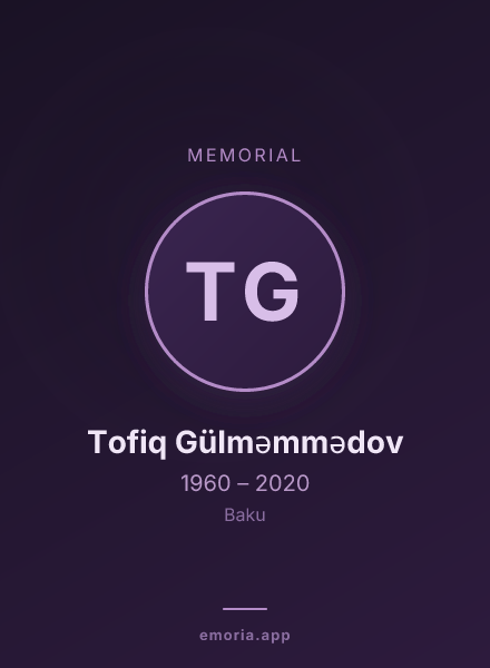 Memorial portrait of Tofiq Gülməmmədov
