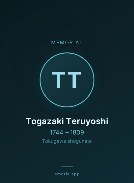 Memorial portrait of Togazaki Teruyoshi