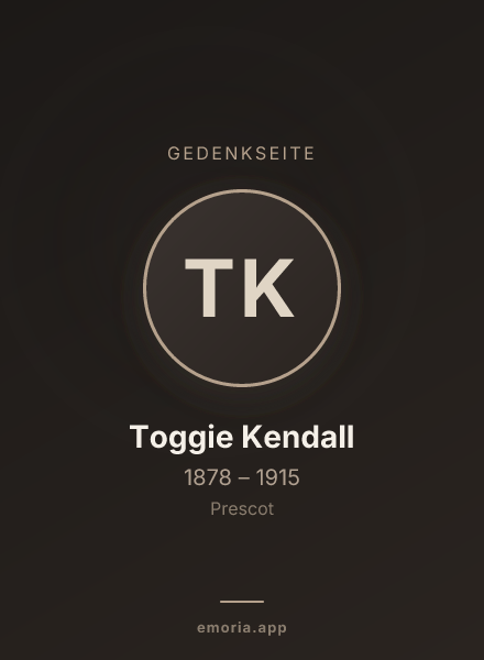 Gedenkportrait von Toggie Kendall