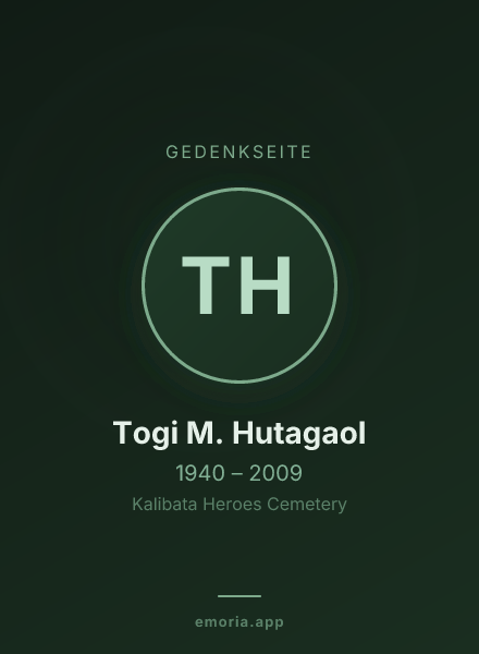 Gedenkportrait von Togi M. Hutagaol