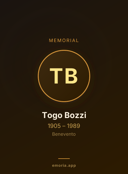 Memorial portrait of Togo Bozzi