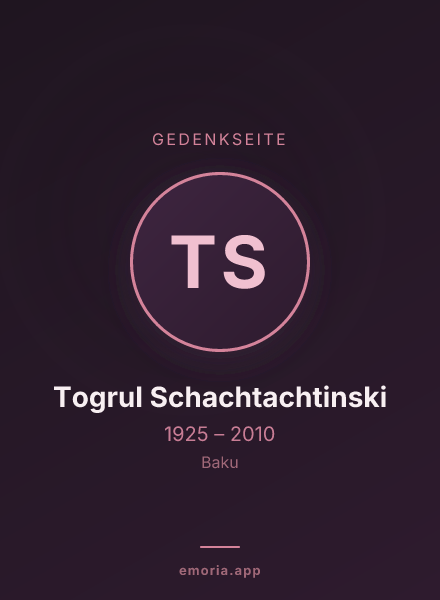 Gedenkportrait von Togrul Schachtachtinski