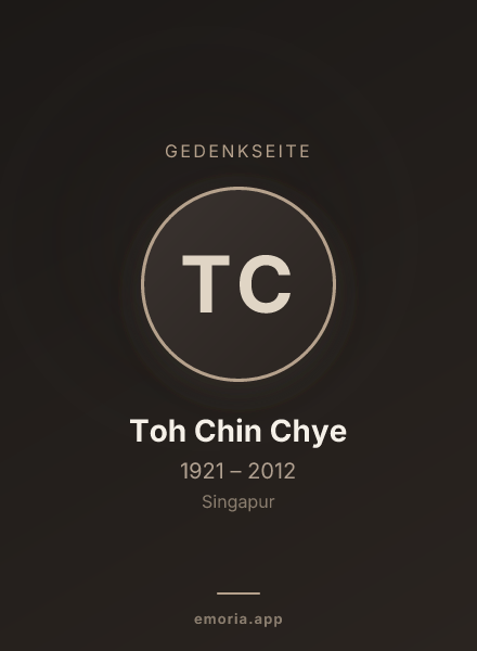 Gedenkportrait von Toh Chin Chye