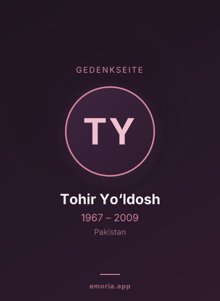 Gedenkportrait von Tohir Yo‘ldosh