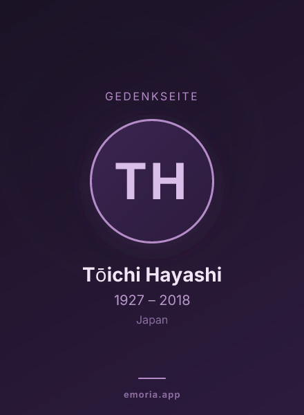 Gedenkportrait von Tōichi Hayashi