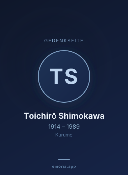 Gedenkportrait von Toichirō Shimokawa