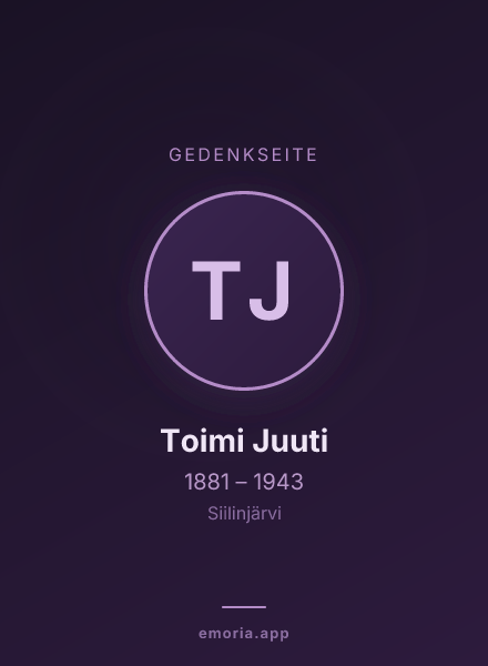 Gedenkportrait von Toimi Juuti