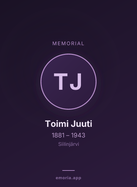 Memorial portrait of Toimi Juuti