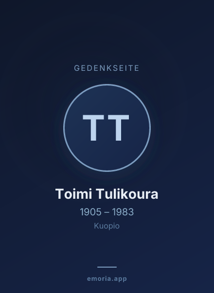Gedenkportrait von Toimi Tulikoura
