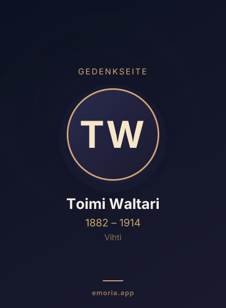 Gedenkportrait von Toimi Waltari