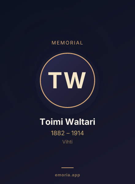 Memorial portrait of Toimi Waltari