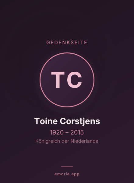 Gedenkportrait von Toine Corstjens