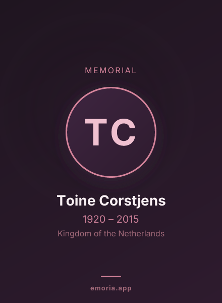 Memorial portrait of Toine Corstjens