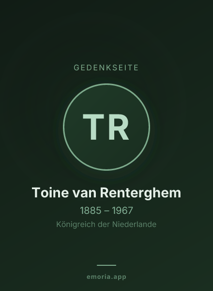 Gedenkportrait von Toine van Renterghem
