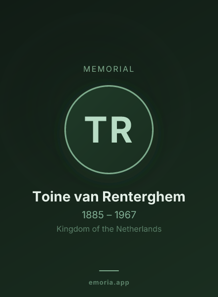 Memorial portrait of Toine van Renterghem