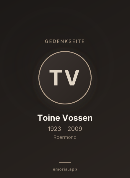 Gedenkportrait von Toine Vossen