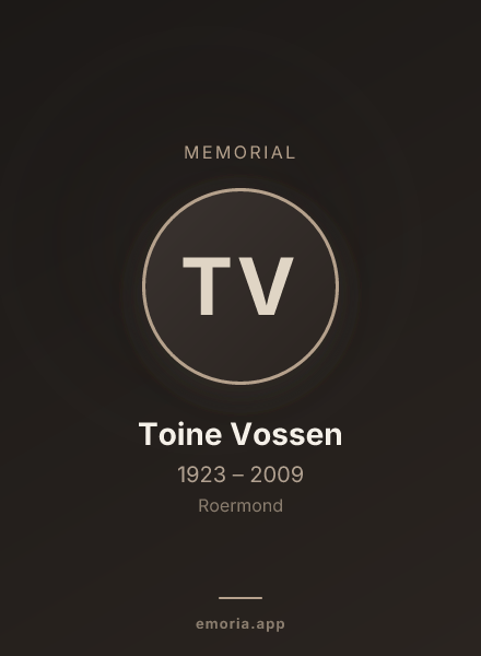 Memorial portrait of Toine Vossen