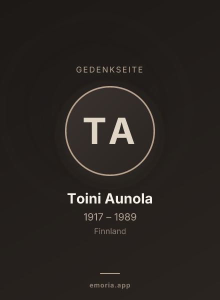 Gedenkportrait von Toini Aunola