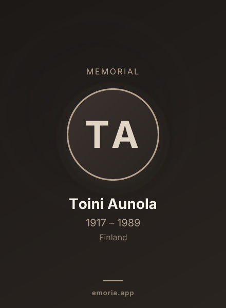 Memorial portrait of Toini Aunola