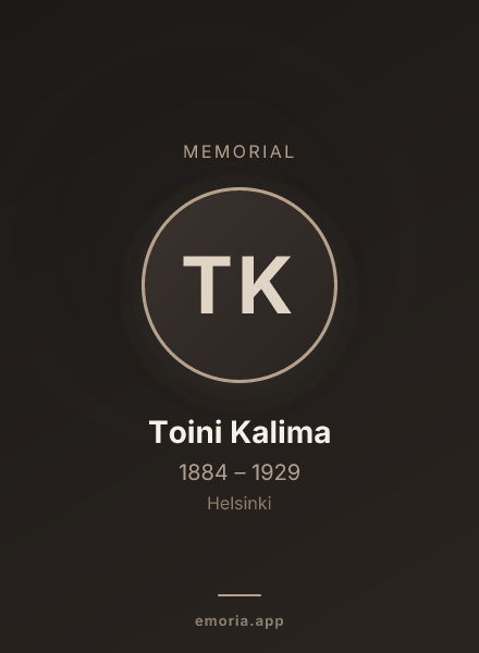 Memorial portrait of Toini Kalima
