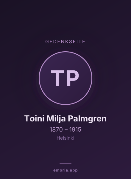 Gedenkportrait von Toini Milja Palmgren