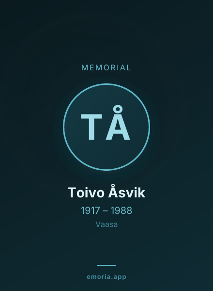 Memorial portrait of Toivo Åsvik