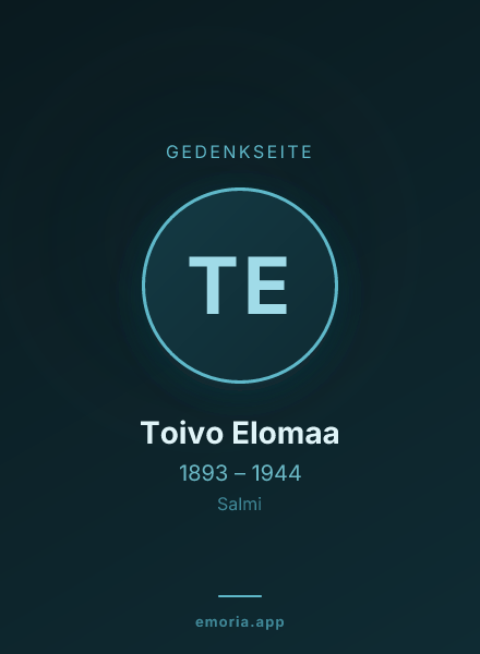 Gedenkportrait von Toivo Elomaa
