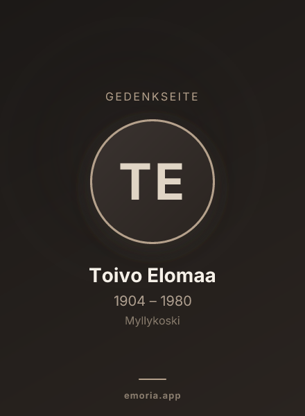Gedenkportrait von Toivo Elomaa