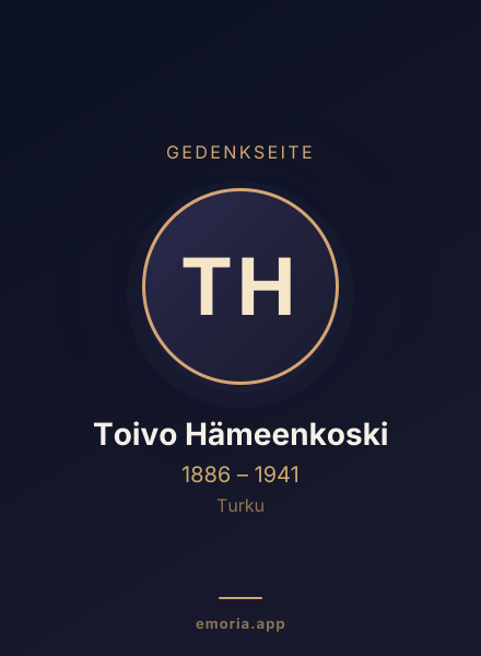 Gedenkportrait von Toivo Hämeenkoski