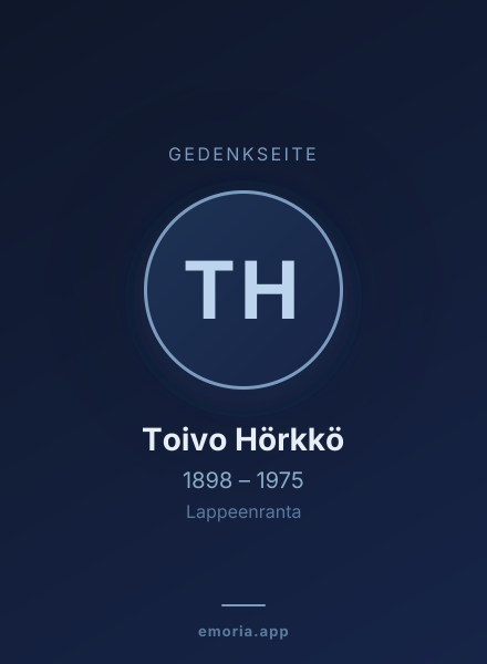 Gedenkportrait von Toivo Hörkkö