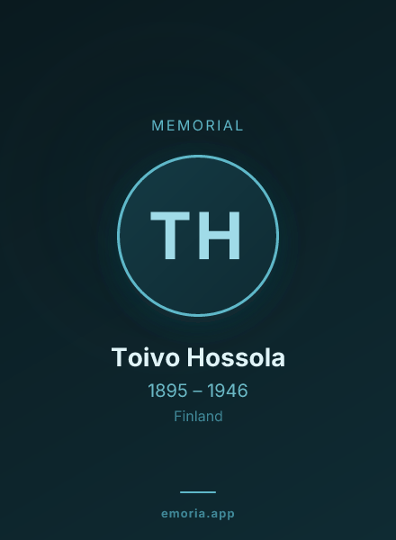 Memorial portrait of Toivo Hossola