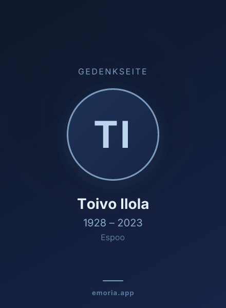 Gedenkportrait von Toivo Ilola