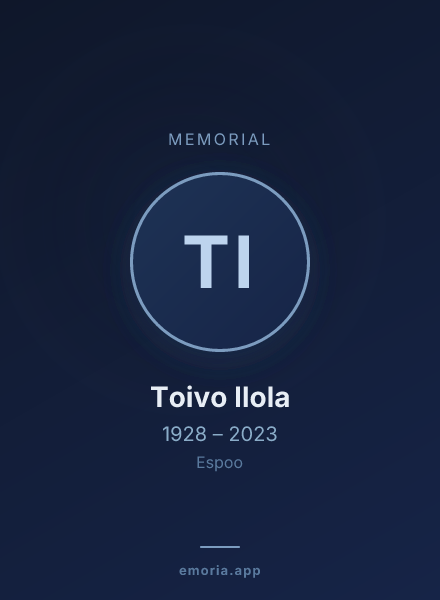 Memorial portrait of Toivo Ilola