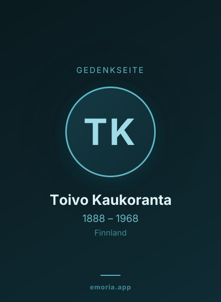 Gedenkportrait von Toivo Kaukoranta