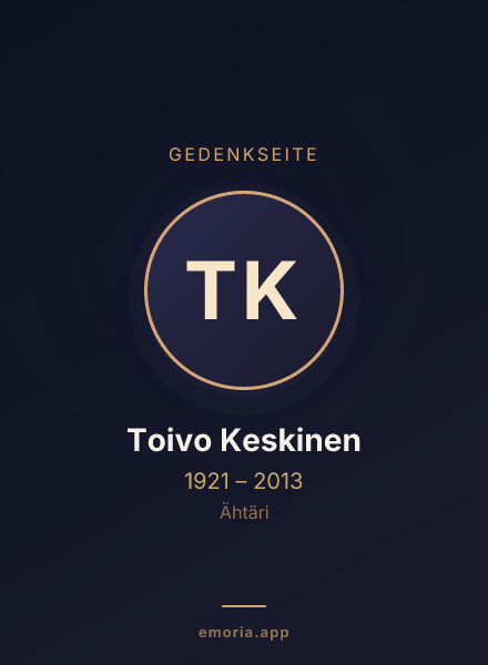 Gedenkportrait von Toivo Keskinen