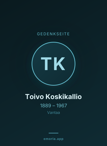 Gedenkportrait von Toivo Koskikallio