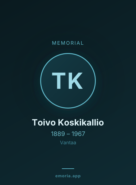 Memorial portrait of Toivo Koskikallio