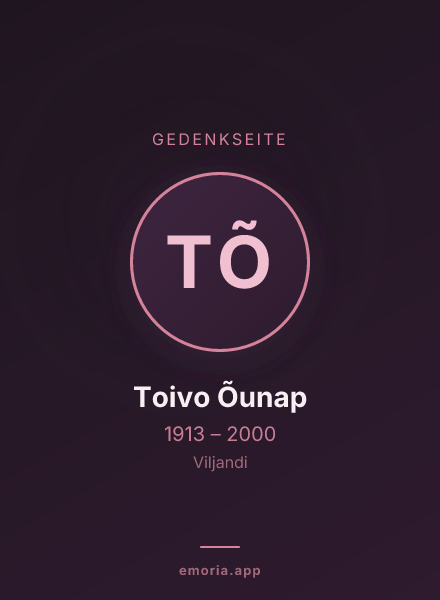 Gedenkportrait von Toivo Õunap