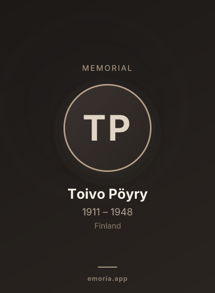 Memorial portrait of Toivo Pöyry